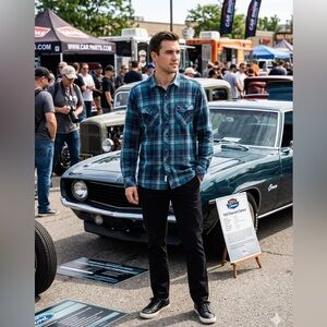 Kuhl Men's Blue Plaid Button-Down Shirt